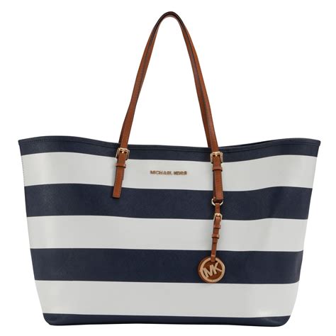 michael kors jet set tote white center stripe|michael kors jet set girls.